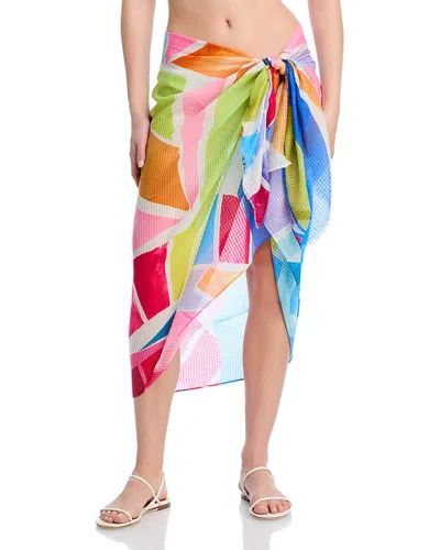 Echo Puzzle Wrap Swim Cover-up In Multi