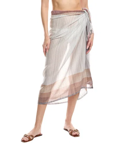 Echo Rainbow Stripe Pareo Wrap In Beige
