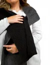 Echo Ribbed Textured Scarf In Black In Black