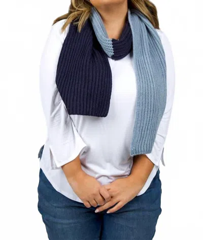 Echo Ribbed Textured Scarf In Navy In Pink