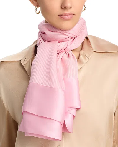 Echo Satin Stripe Metallic Silk Wrap In Seashell