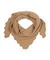 Echo Scallop Knit Triangle In Camel Heather