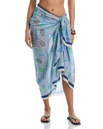 Echo Sea Shells Sarong Swim Cover-up In Blue