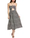 Echo Seersucker Midi Dress In Blue