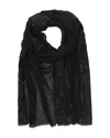 Echo Sequin Gauze Wool Wrap In Black