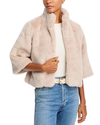 Echo Sheared Mink Faux Fur Jacket In Pebble