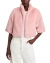 Echo Sheared Mink Faux Fur Jacket In Pink