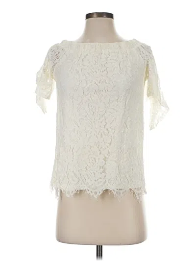 Pre-owned Echo Short Sleeve Blouse In Ivory