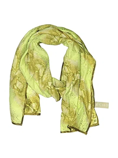 Pre-owned Echo Silk Scarf In Green