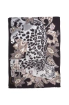 Echo Snow Leopard Silk Wrap In Black