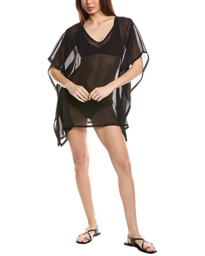 Echo Solid Chiffon Caftan In Black