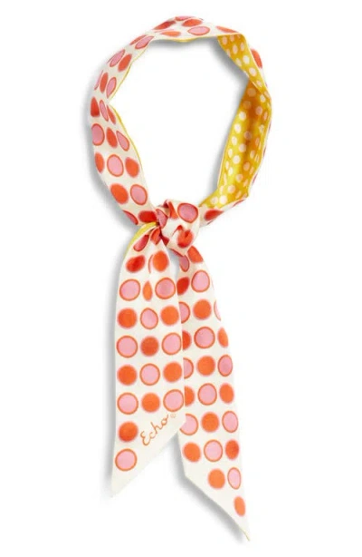 Echo Spot & Dot Silk Satin Ribbon Scarf In Red