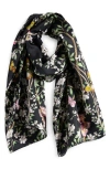 Echo Spring Unfolding Silk Oblong Scarf In Black