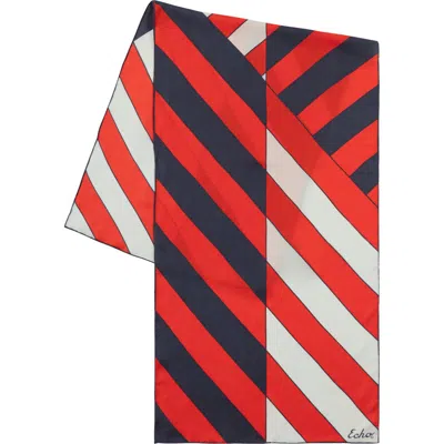 Echo Stripe Silk Oblong In Multi