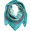Echo Stripe Vortex Silk Square Scarf In Hawaiian Ocean