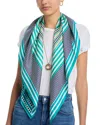 Echo Stripe Vortex Silk Square Scarf In Hawaiian Ocean