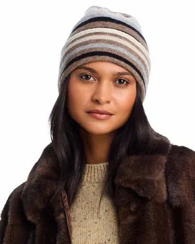 Echo Striped Beanie In Brown Multi In Black