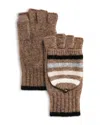 Echo Striped Pop Top Mittens In Brown