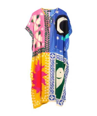 Echo Summer Escape Caftan In Multi