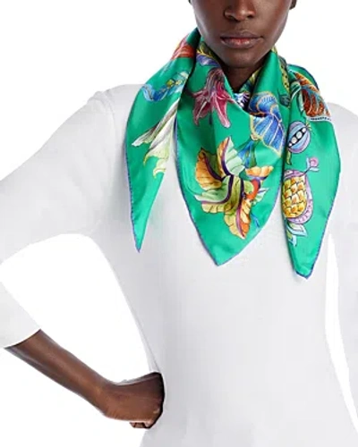 Echo Sunkissed Silk Square Scarf In Green