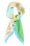 Echo Sunshine Garden Pleated Diamond Scarf In Sky Blue
