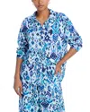 Echo Supersoft Gauze Ikat Shirt Swim Cover-up In Sky Blue