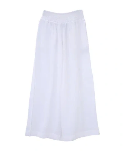 Echo Supersoft Gauze Smocked Pant In White