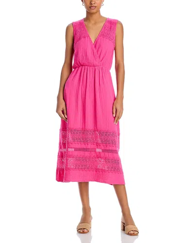 Echo Supersoft Gauze Veda Dress Swim Cover-up In Pink Lemonade