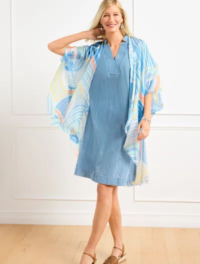 Echo Swirl Ruana - Ivory - L/xl Talbots