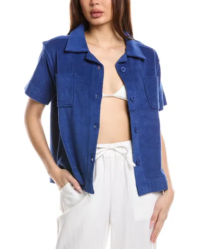 Echo Terry Camp Shirt In Blue