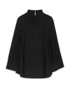 Echo Texture Knit Cape In Black