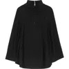 Echo Texture Knit Cape In Black
