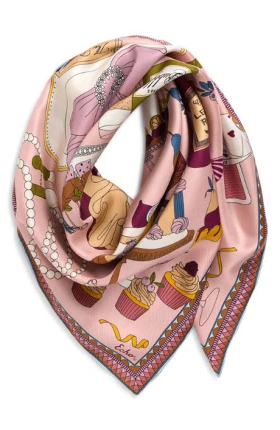 Echo The Banquet Series Square Silk Scarf In Black