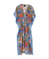 Echo Tile Floral Maxi Caftan Swim Cover-up