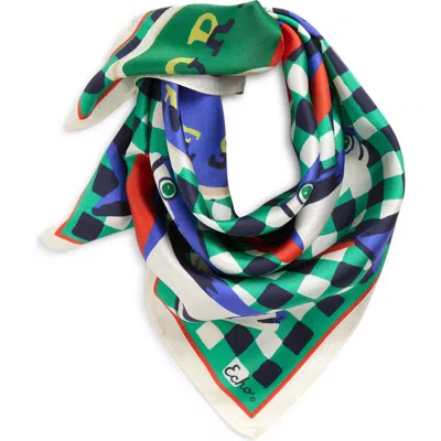 Echo Tinned Fish Silk Bandana In Green