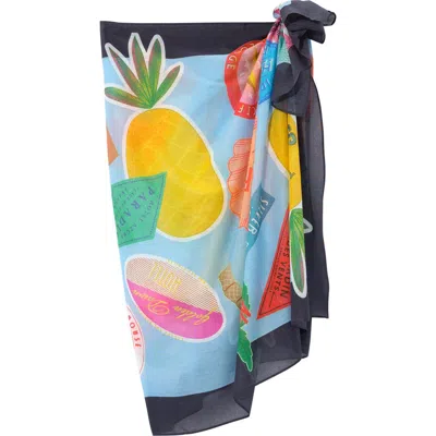 Echo Travel Stickers Sarong In Blue