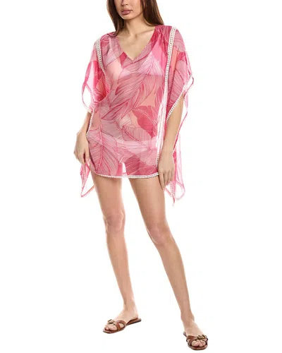 Echo Tropic Palm Chiffon Caftan In Pink