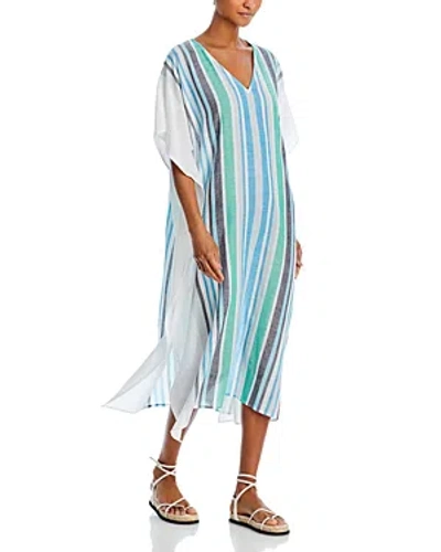 Echo Tropic Stripe Caftan Swim Cover-up In Multi