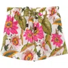 Echo Tie Waist Tropical Floral Shorts In Cream