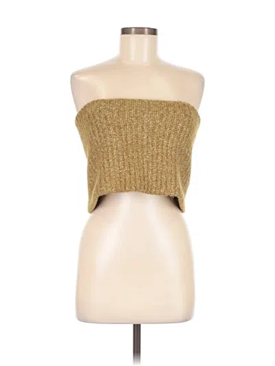 Pre-owned Echo Tube Top Gold Strapless Neckline Tops
