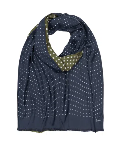 Echo Tubular Silk Dot Scarf In Navy