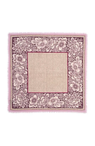 Echo Vintage Floral Dot Wool Bandana In Brown
