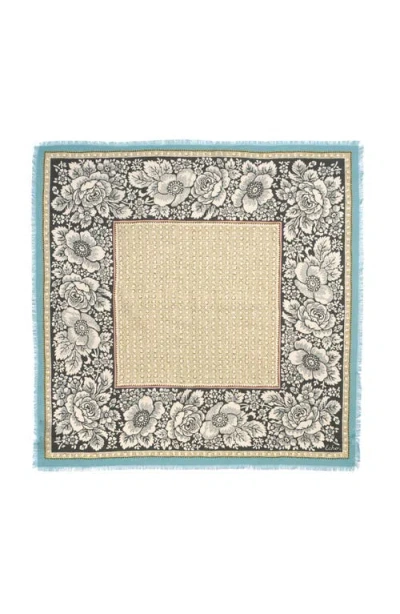 Echo Vintage Floral Dot Wool Bandana In Neutral