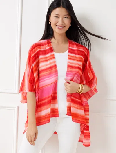 Echo Watercolor Stripe Ruana - Raspberry - S/m Talbots