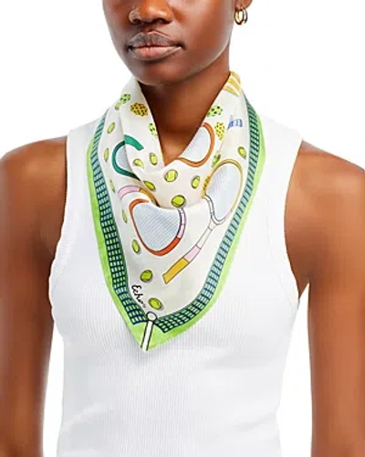 Echo What A Racket Silk Bandana In Green/multi