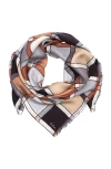 Echo Windowpane Silk Square In Brown