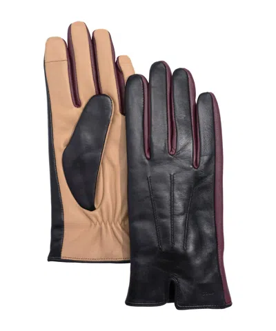 Echo Women's Colorblock Leather Gloves In Black In Multi