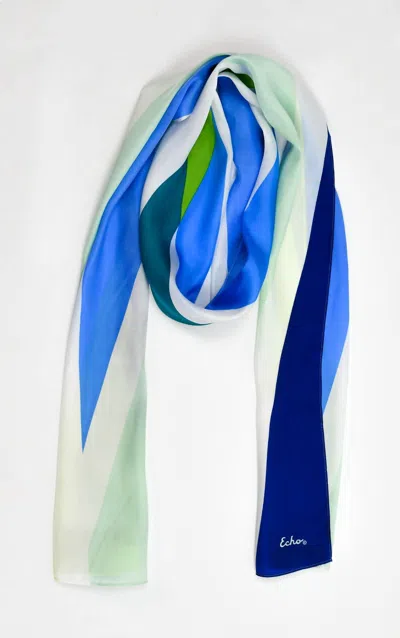 Echo Women's Kaleidoscope Silk Scarf In Azure In Blue