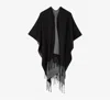 Echo Double-face Ruana In Black