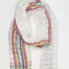 Echo Women's Stripe Border Wrap In White Multi In Multi